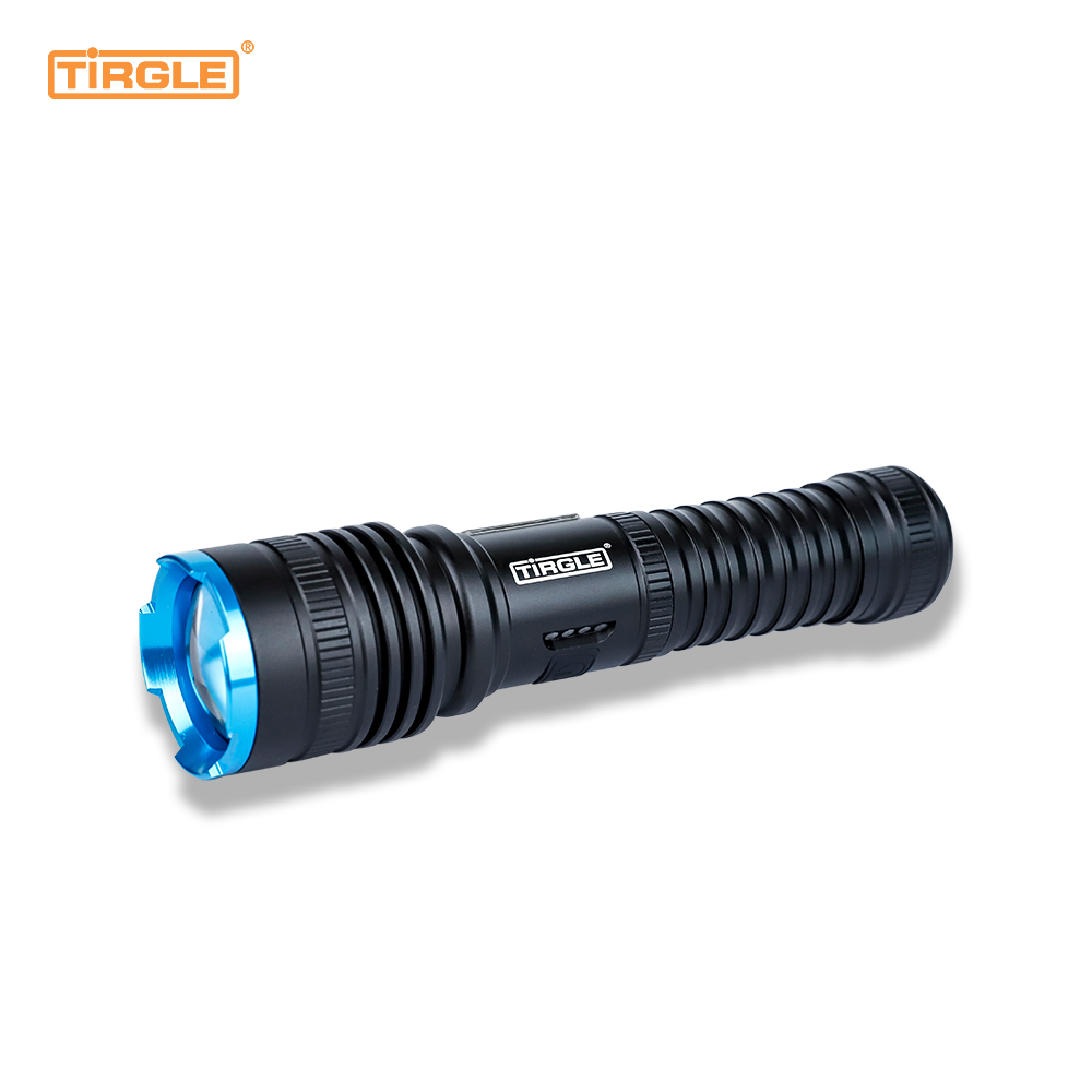 HL-5009 Feidhm solais taobh lasc 4-Chéim comhlacht iomlán cóimhiotal alúmanaim teileascópacha dimming uiscedhíonach ilfheidhmeach léasair cnaipe taispeáint cumhachta flashlight