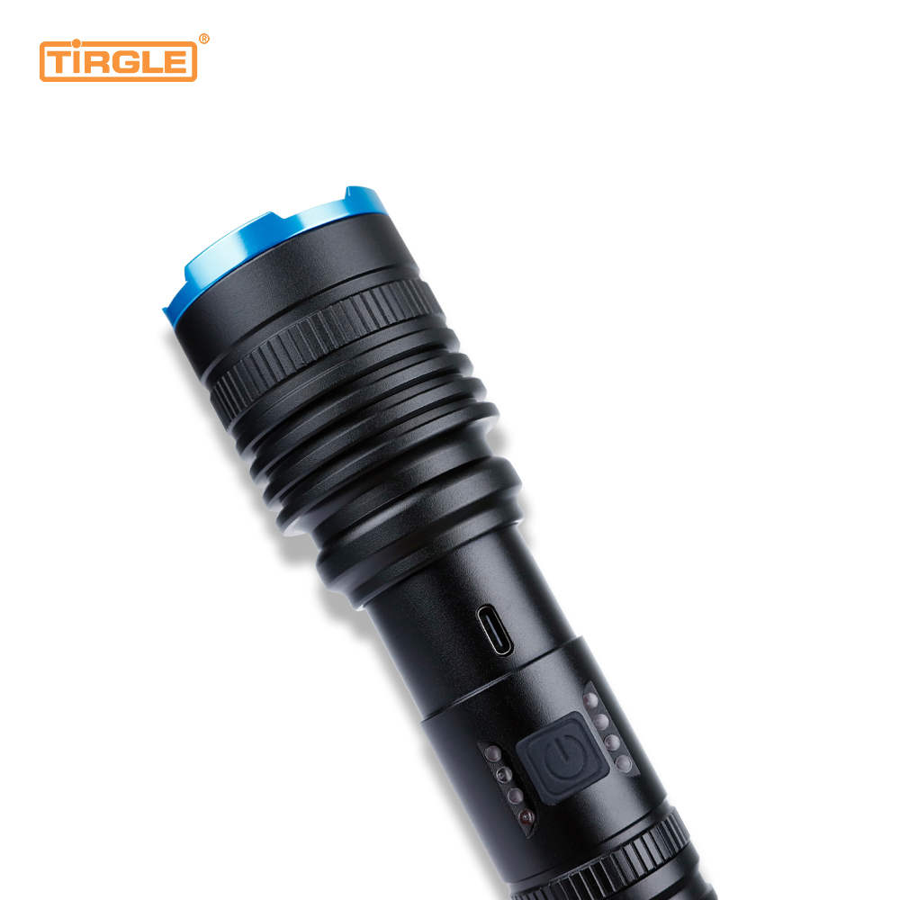 HL-5009 Feidhm solais taobh lasc 4-Chéim comhlacht iomlán cóimhiotal alúmanaim teileascópacha dimming uiscedhíonach ilfheidhmeach léasair cnaipe taispeáint cumhachta flashlight